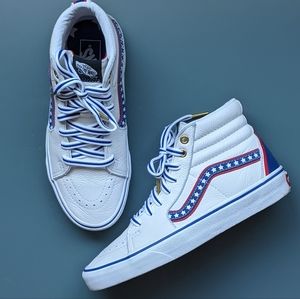 Vans Sk8-Hi Americana True White/Racing Red Size 7.5